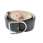 Dior Dlogo Buckle Leather Belt Black Silver — view 3