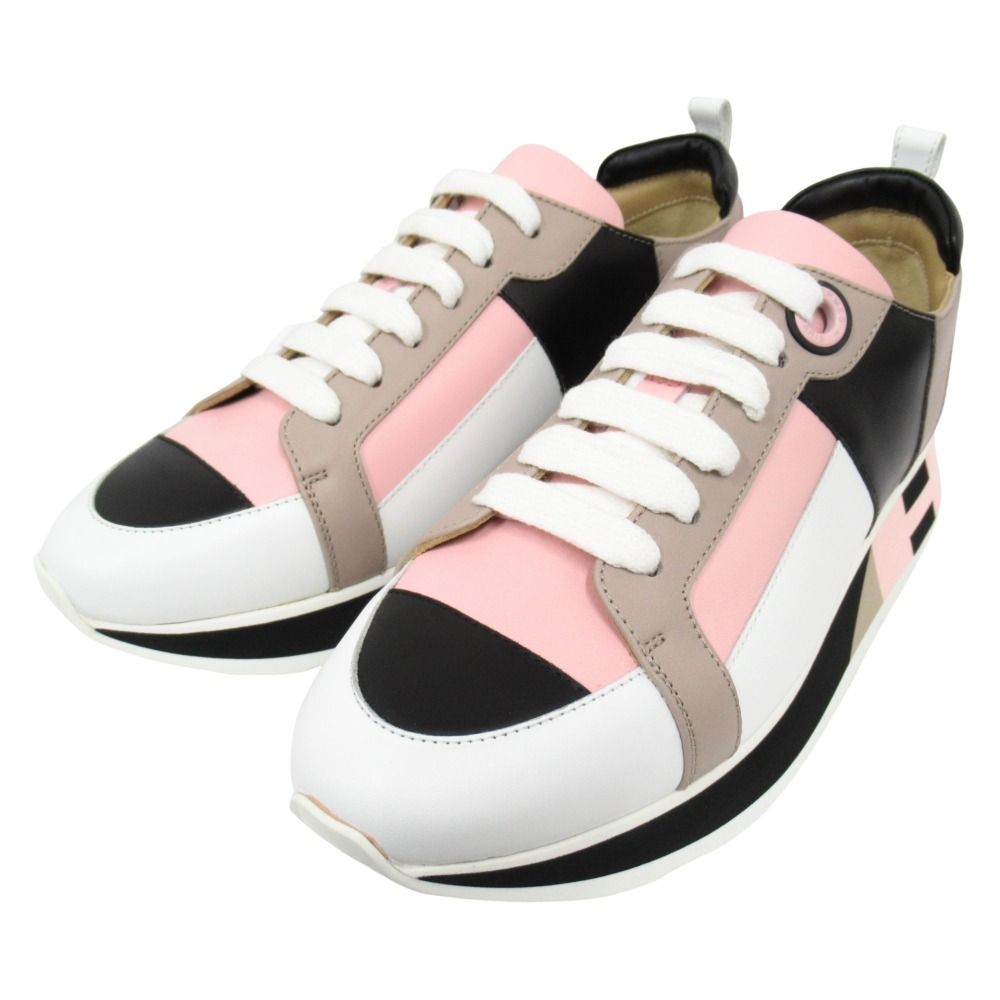 Hermes Rebus Leather Sneakers Shoes Low Cut 36 Multi — view 3