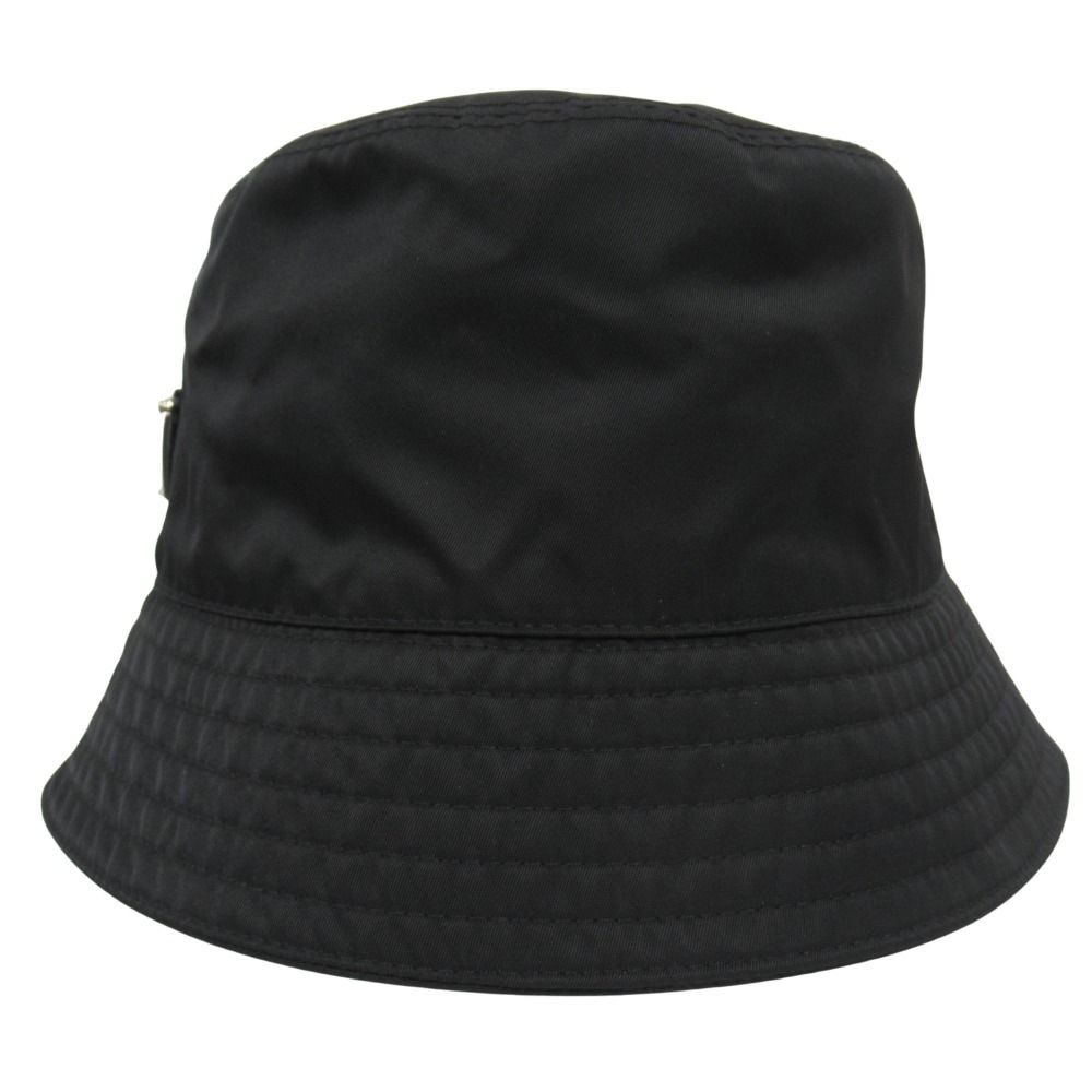 Prada Re-Nylon Bucket Hat Triangle Logo Nylon S Black — view 2