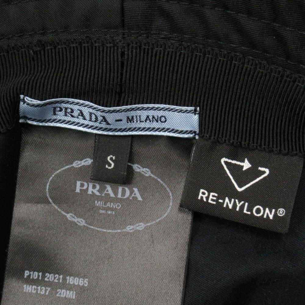 Prada Re-Nylon Bucket Hat Triangle Logo Nylon S Black — view 5