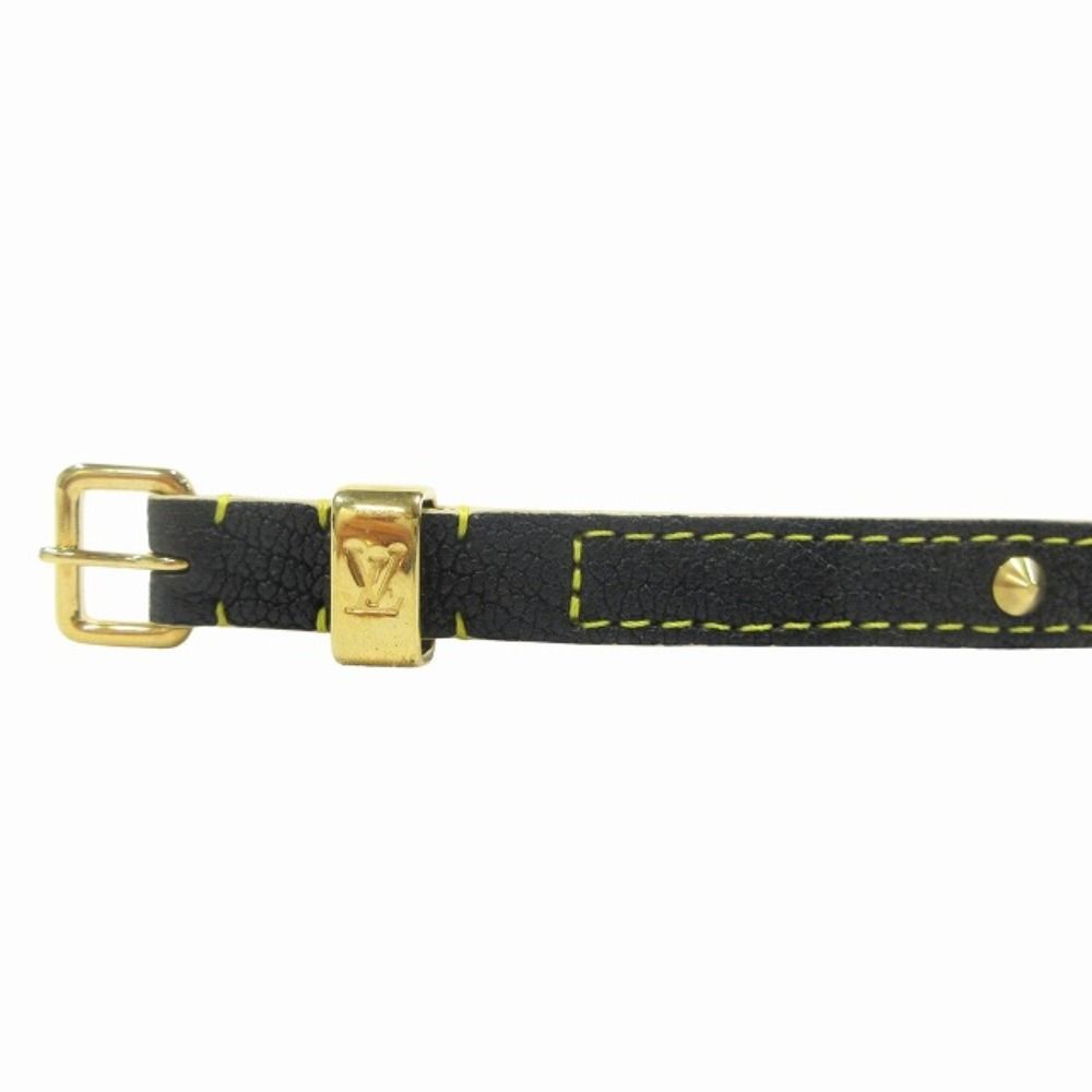 Louis Vuitton Suhali Ceinture Double Tour Leather Belt Studded Narrow-s Black — view 4