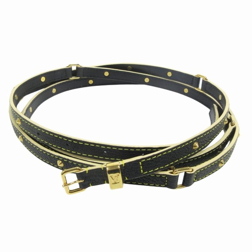 Louis Vuitton Suhali Ceinture Double Tour Leather Belt Studded Narrow-s Black — view 2