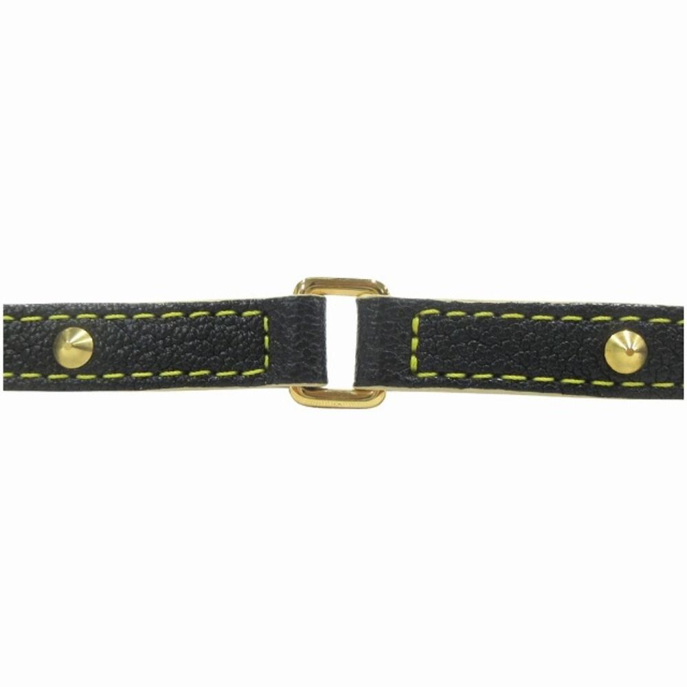 Louis Vuitton Suhali Ceinture Double Tour Leather Belt Studded Narrow-s Black — view 5
