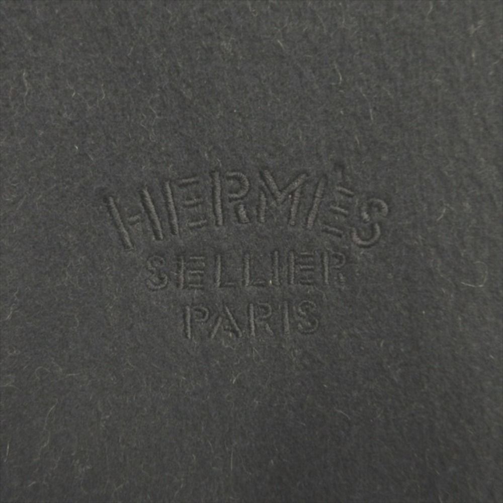 Hermes Double Face Cashmere Reversible Large Shawl Scarf Black Beige — view 5