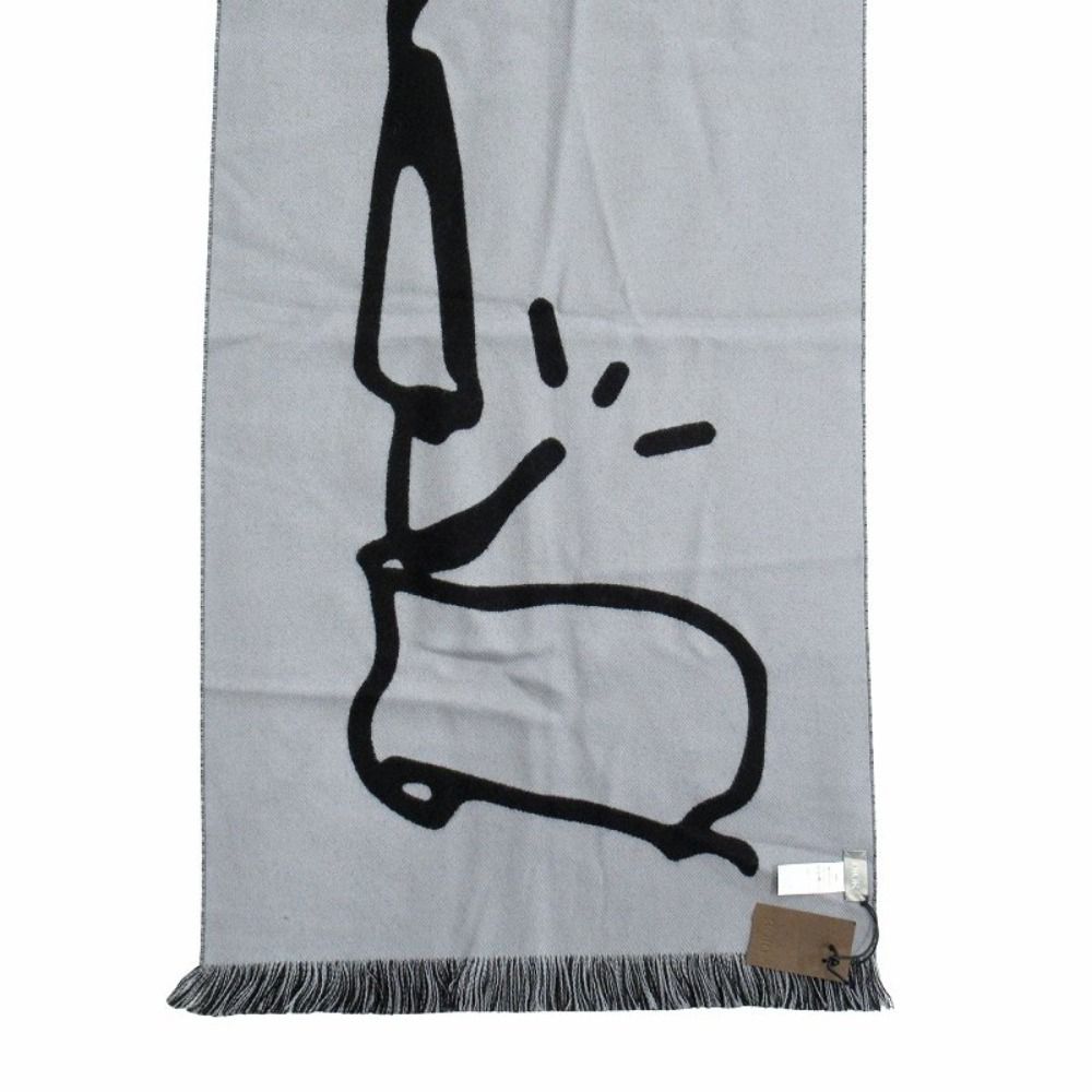 Dior Travis Scott Cactus Jack Wool Logo Scarf Black — view 6