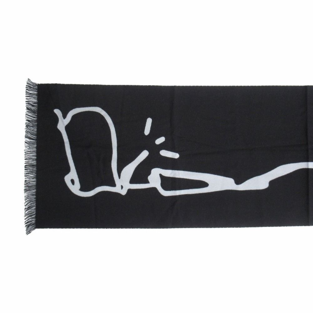 Dior Travis Scott Cactus Jack Wool Logo Scarf Black — view 3