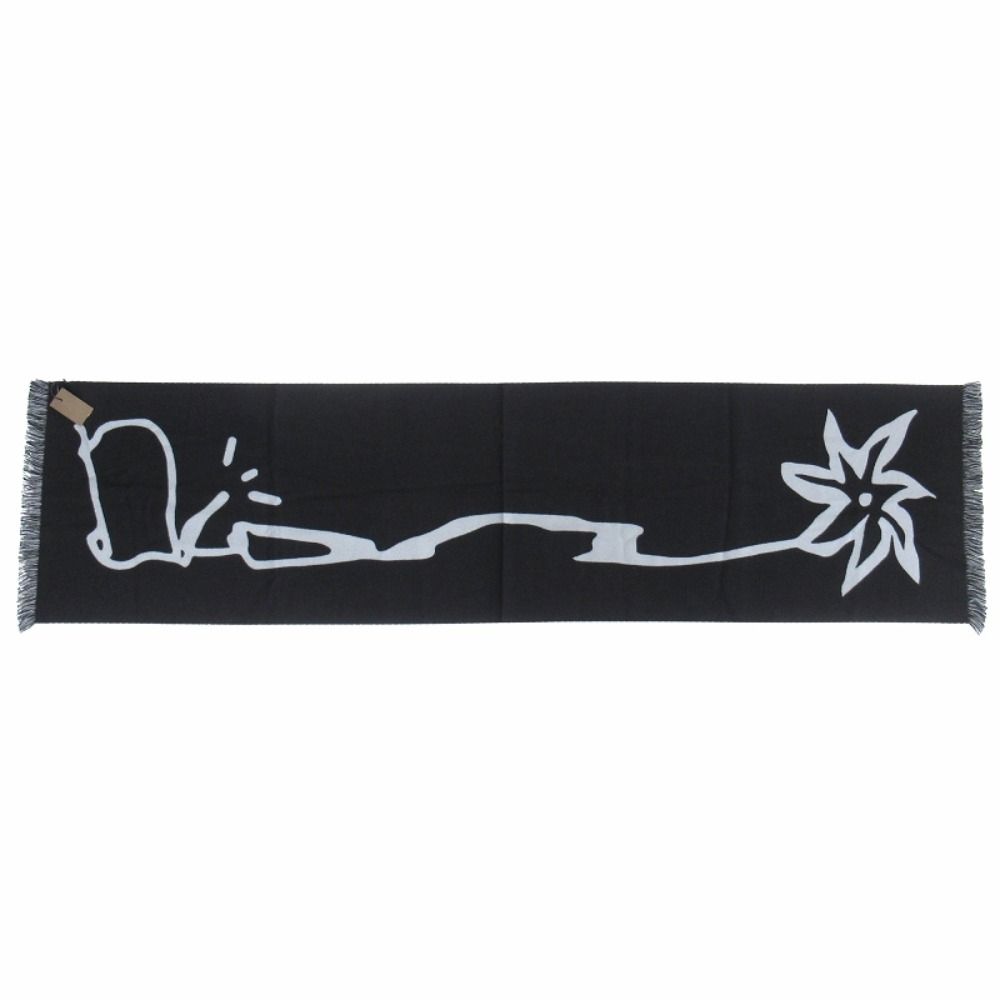 Dior Travis Scott Cactus Jack Wool Logo Scarf Black — view 2