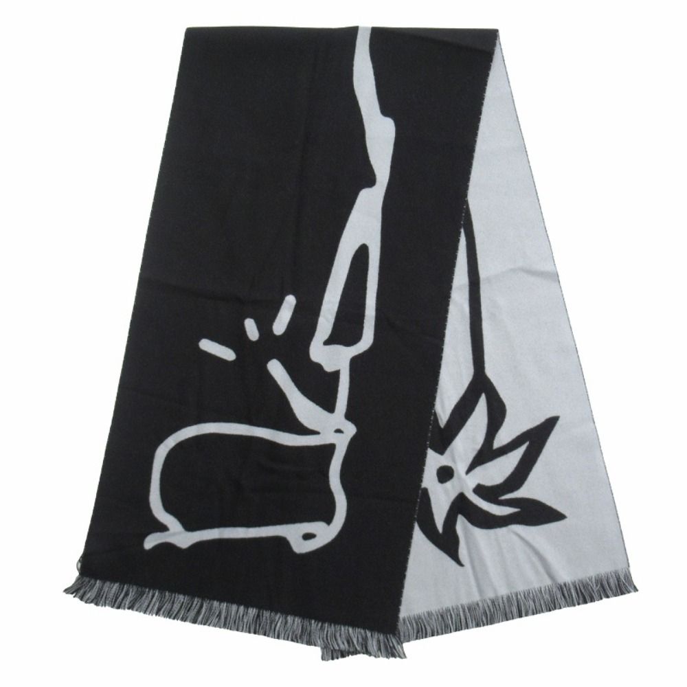 Dior Travis Scott Cactus Jack Wool Logo Scarf Black — view 7