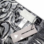 Dior Jardin All Over Pattern Throw Wool Large Shawl Logo Black Gray Scarf — view 5