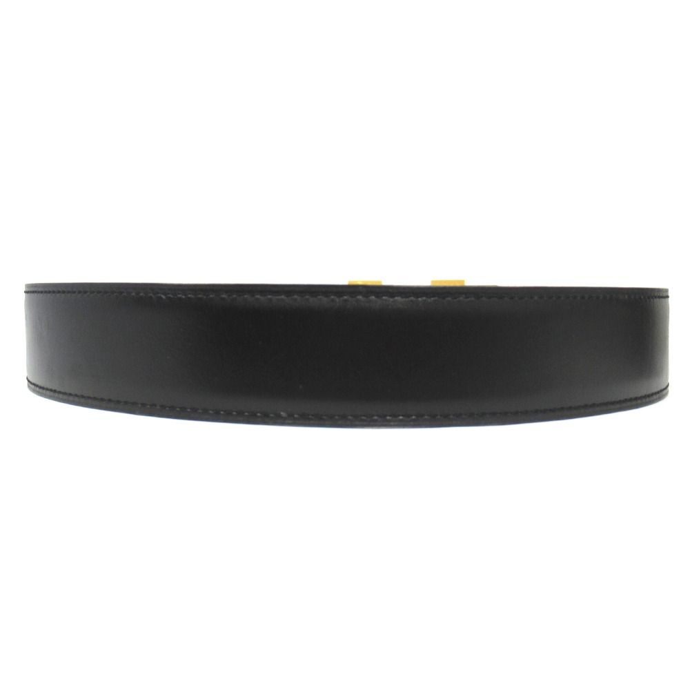 Hermes Buckle Reversible Belt Box Calfskin Leather 70 cm Black Beige — view 3