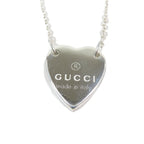 Gucci Polished Trademark Heart Motif Necklace Logo Pendant Silver — view 3
