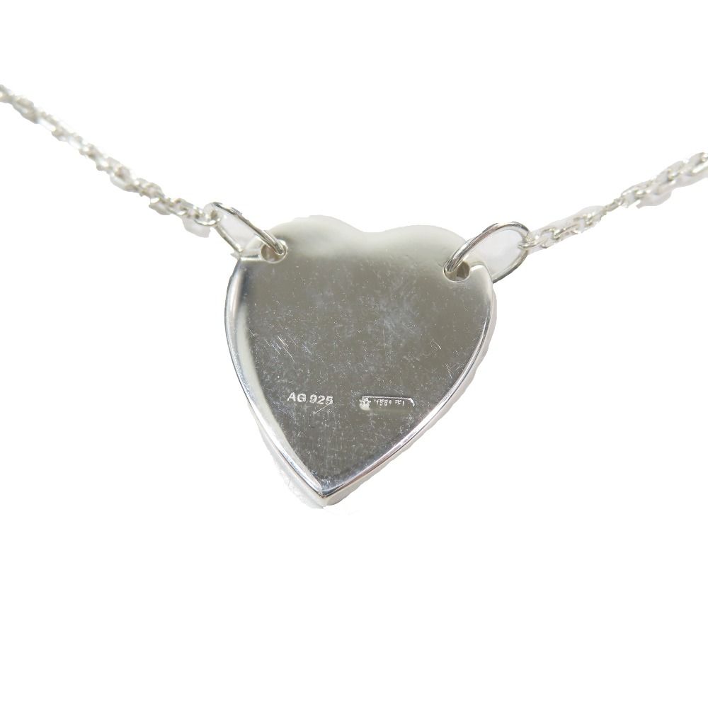 Gucci Polished Trademark Heart Motif Necklace Logo Pendant Silver — view 5