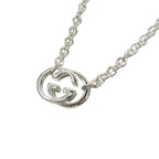 Gucci Polished Interlocking Logo Chain Necklace GG Pendant Silver — view 2