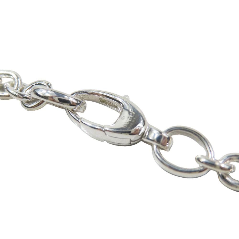 Gucci Polished Interlocking Logo Chain Necklace GG Pendant Silver — view 5