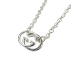 Gucci Polished Interlocking Logo Chain Necklace GG Pendant Silver — view 2