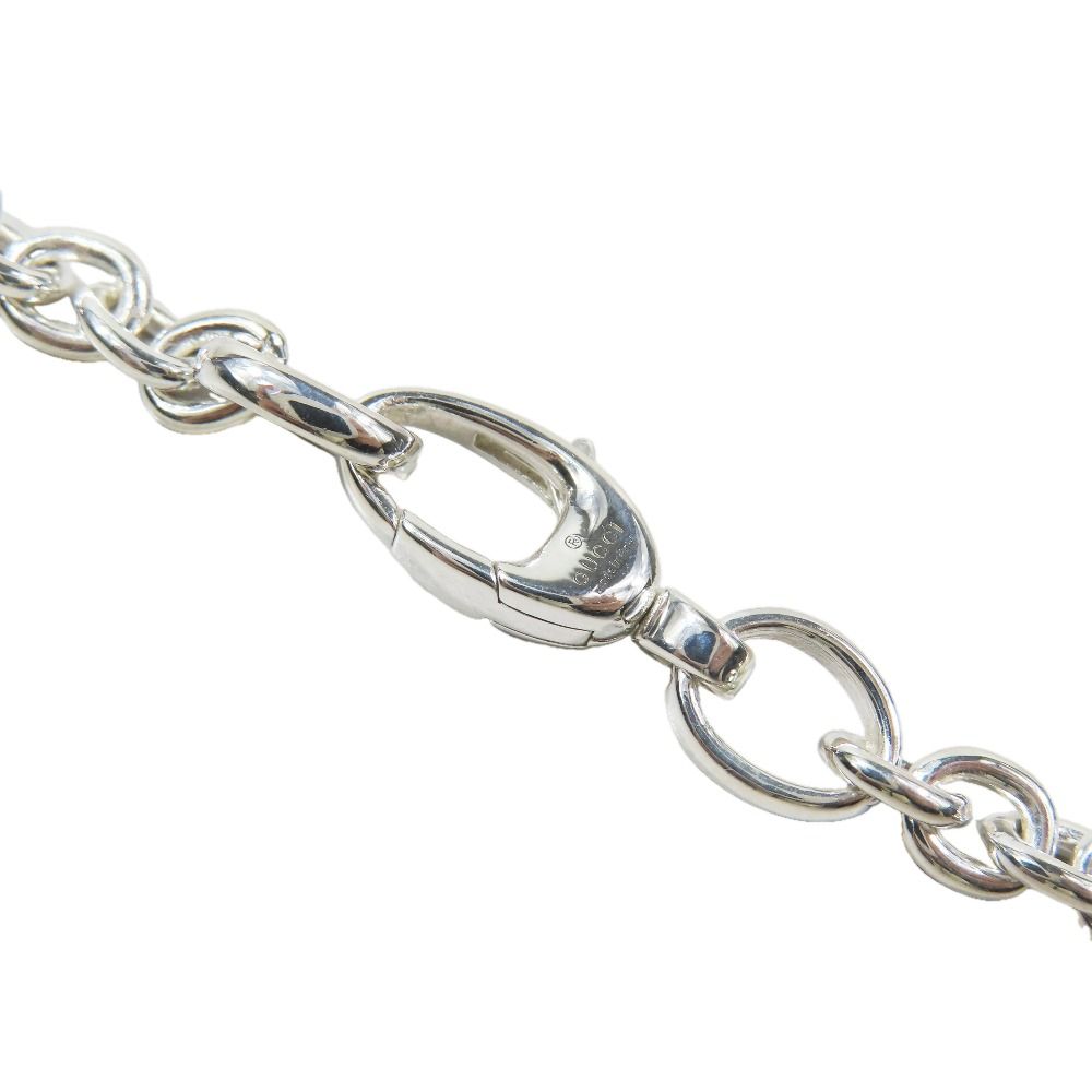 Gucci Polished Interlocking Logo Chain Necklace GG Pendant Silver — view 4