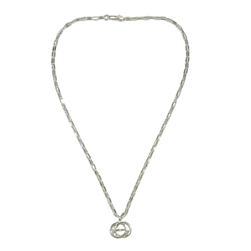 Gucci Polished Interlocking Logo GG Necklace Chain Star Ring Silver — view 3