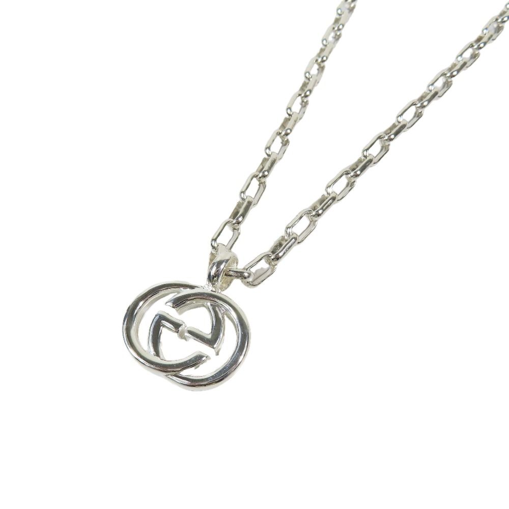Gucci Polished Interlocking Logo GG Necklace Chain Star Ring Silver — view 2