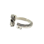 Gucci Polished Arabesque Double Key Motif Ring GG Star Silver — view 3