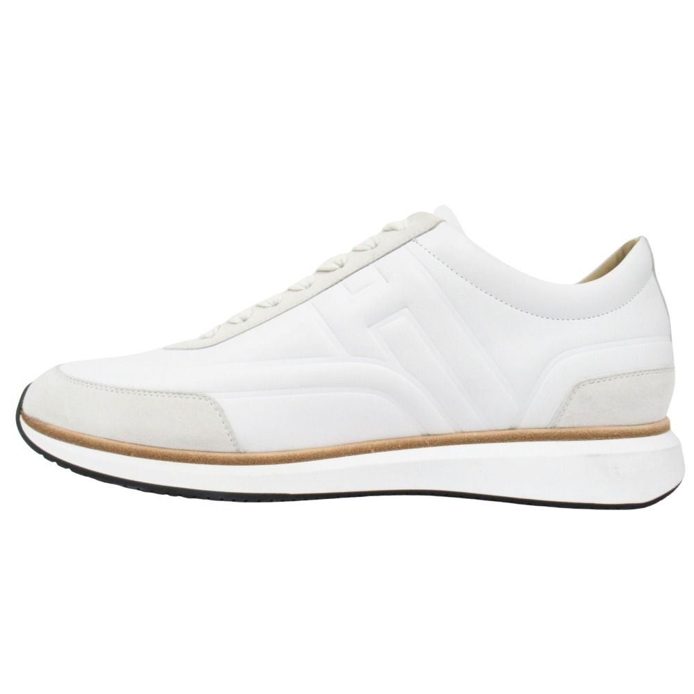 Hermes Easy Leather Sneakers Shoes Low Cut Logo 42.5 White — view 2
