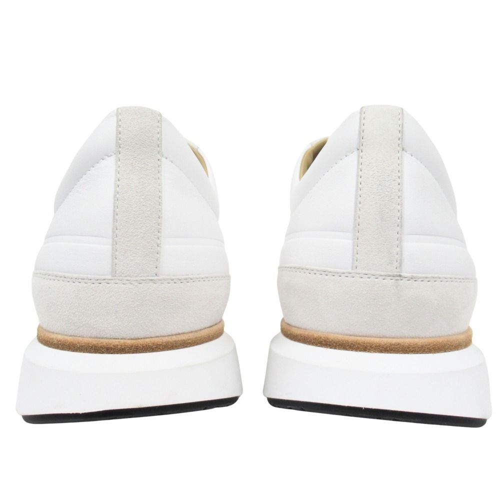 Hermes Easy Leather Sneakers Shoes Low Cut Logo 42.5 White — view 4
