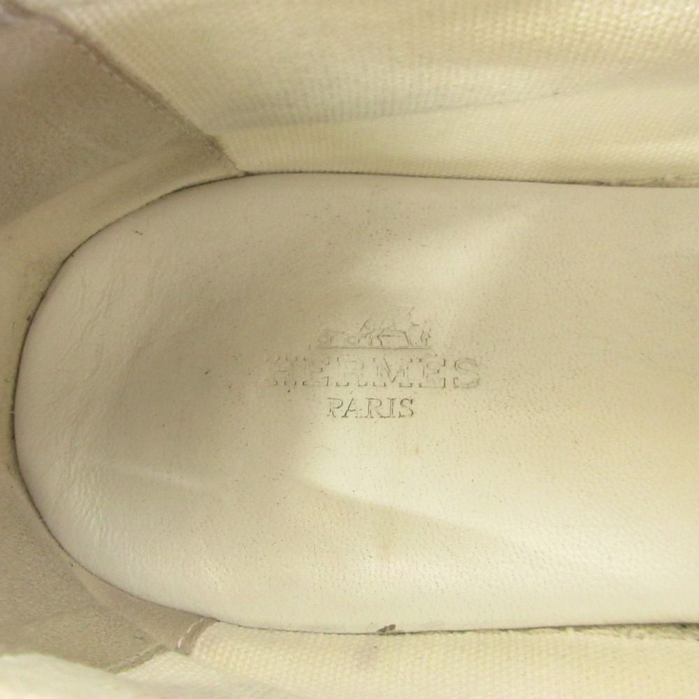 Hermes Rosa Espadrilles Sneakers Shoes Low Cut Canvas Leather Patch — view 8