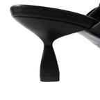 Hermes Hanna 95 Chene Gourmet Motif Leather Sandals Shoes Black — view 9