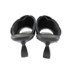 Hermes Hanna 95 Chene Gourmet Motif Leather Sandals Shoes Black — view 5