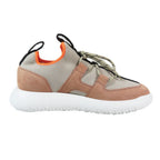 Hermes Duel Low Cut Sneakers Suede Leather Lace Up Shoes Gray Pink — view 2