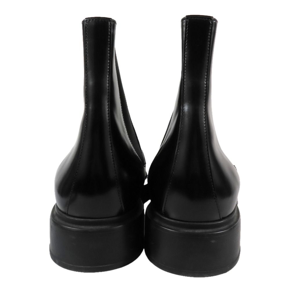 Hermes Side Gore Short Boots Chelsea Calfskin Leather Shoes 44 Black — view 2