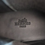 Hermes Side Gore Short Boots Chelsea Calfskin Leather Shoes 44 Black — view 5