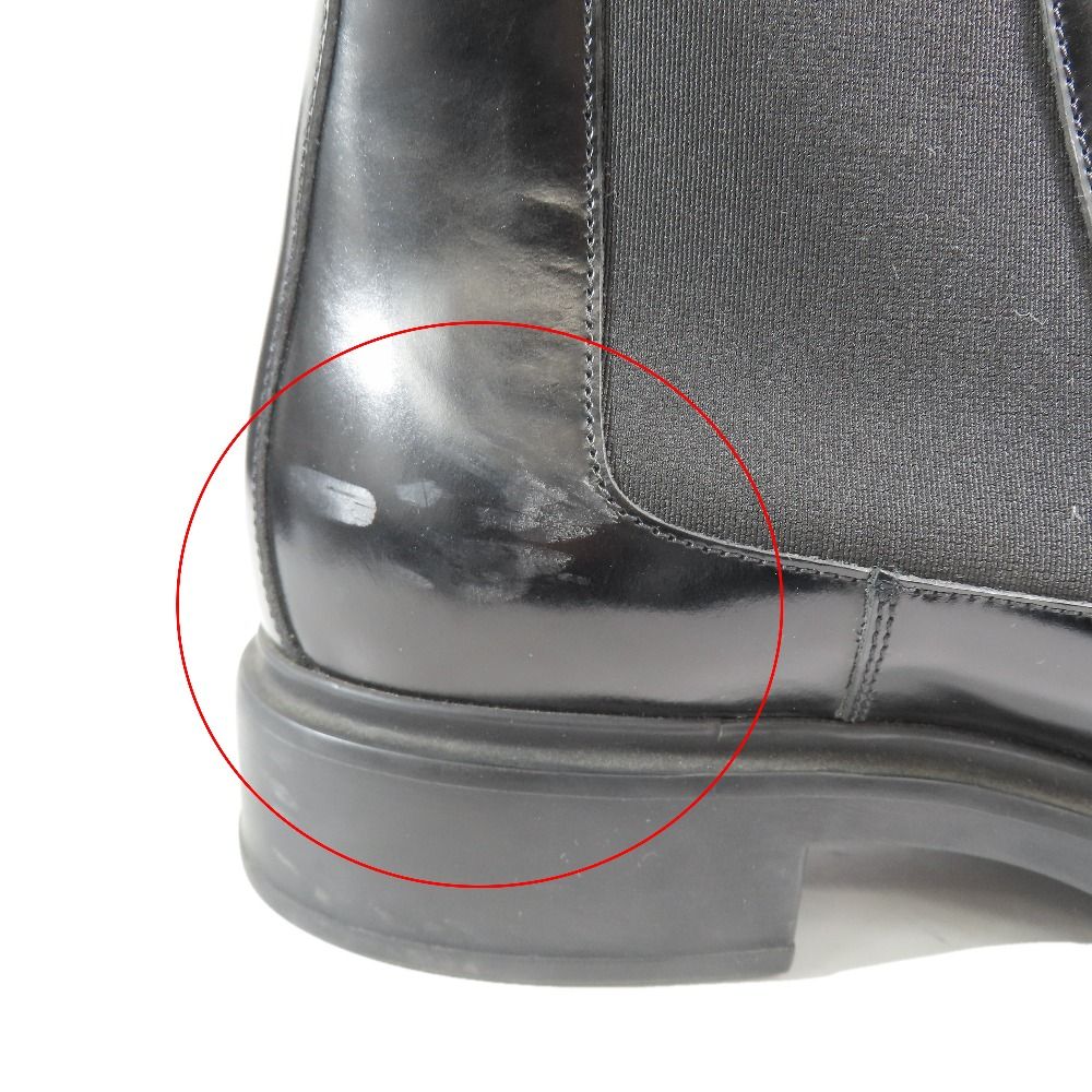 Hermes Side Gore Short Boots Chelsea Calfskin Leather Shoes 44 Black — view 7