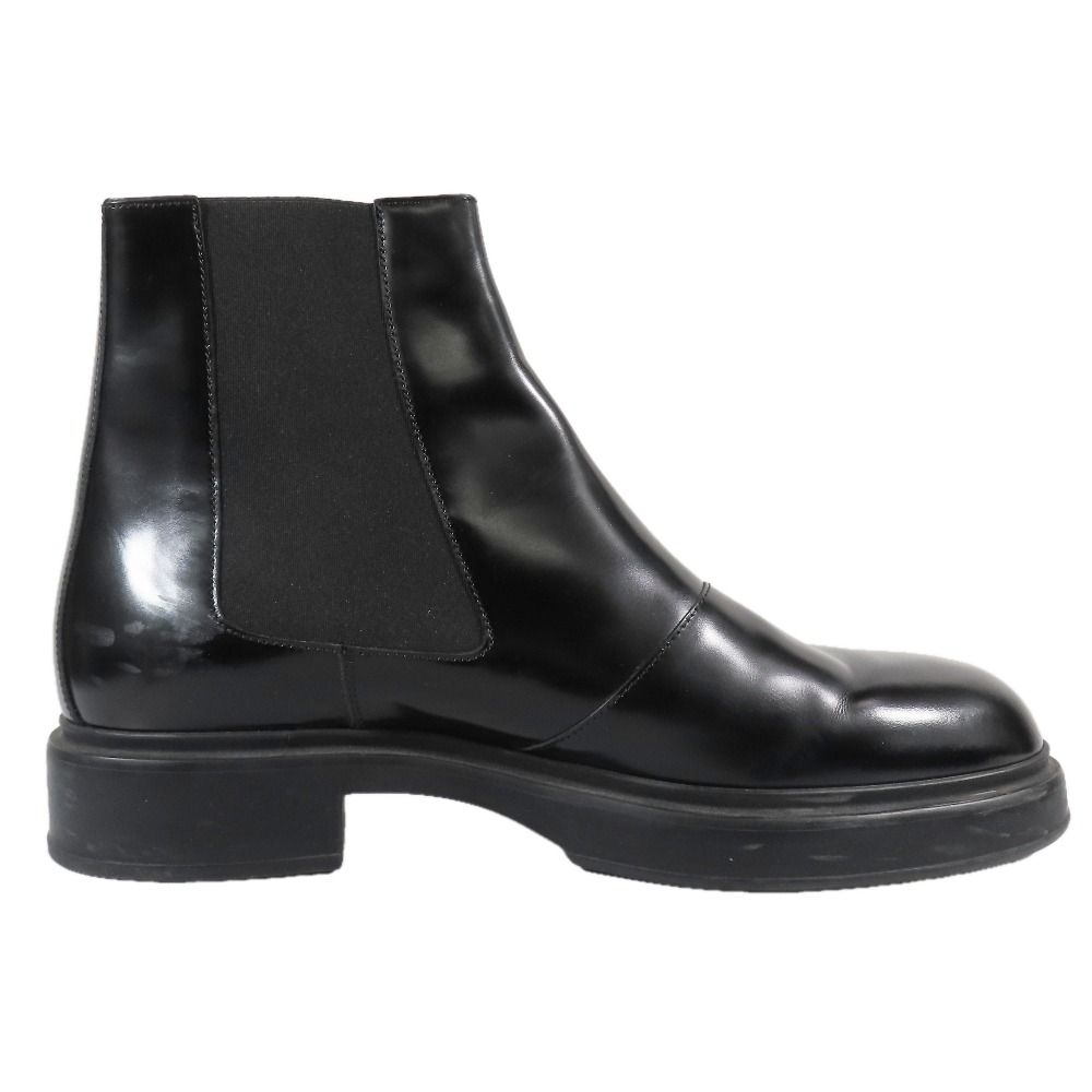 Hermes Side Gore Short Boots Chelsea Calfskin Leather Shoes 44 Black — view 3