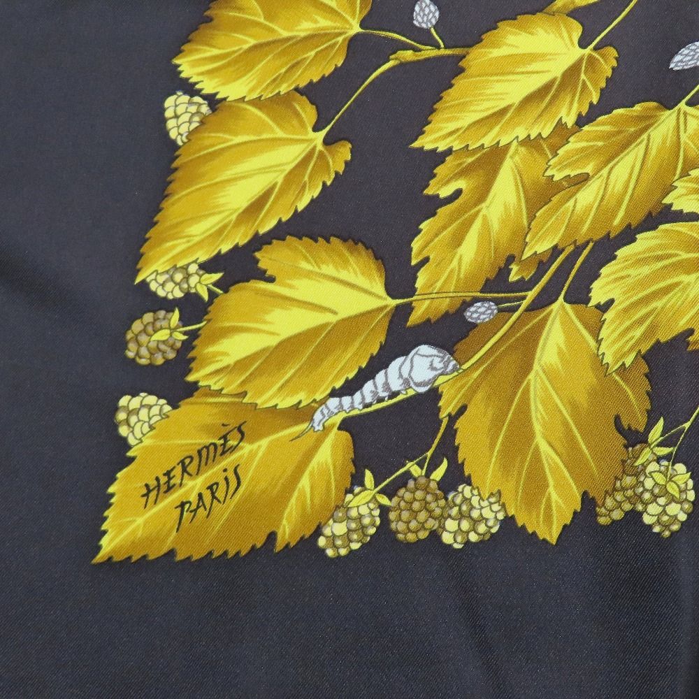 Hermes L'arbre de Soie Silk Tree Mulberry and Silkworm 100% Carre 90 Scarf — view 6