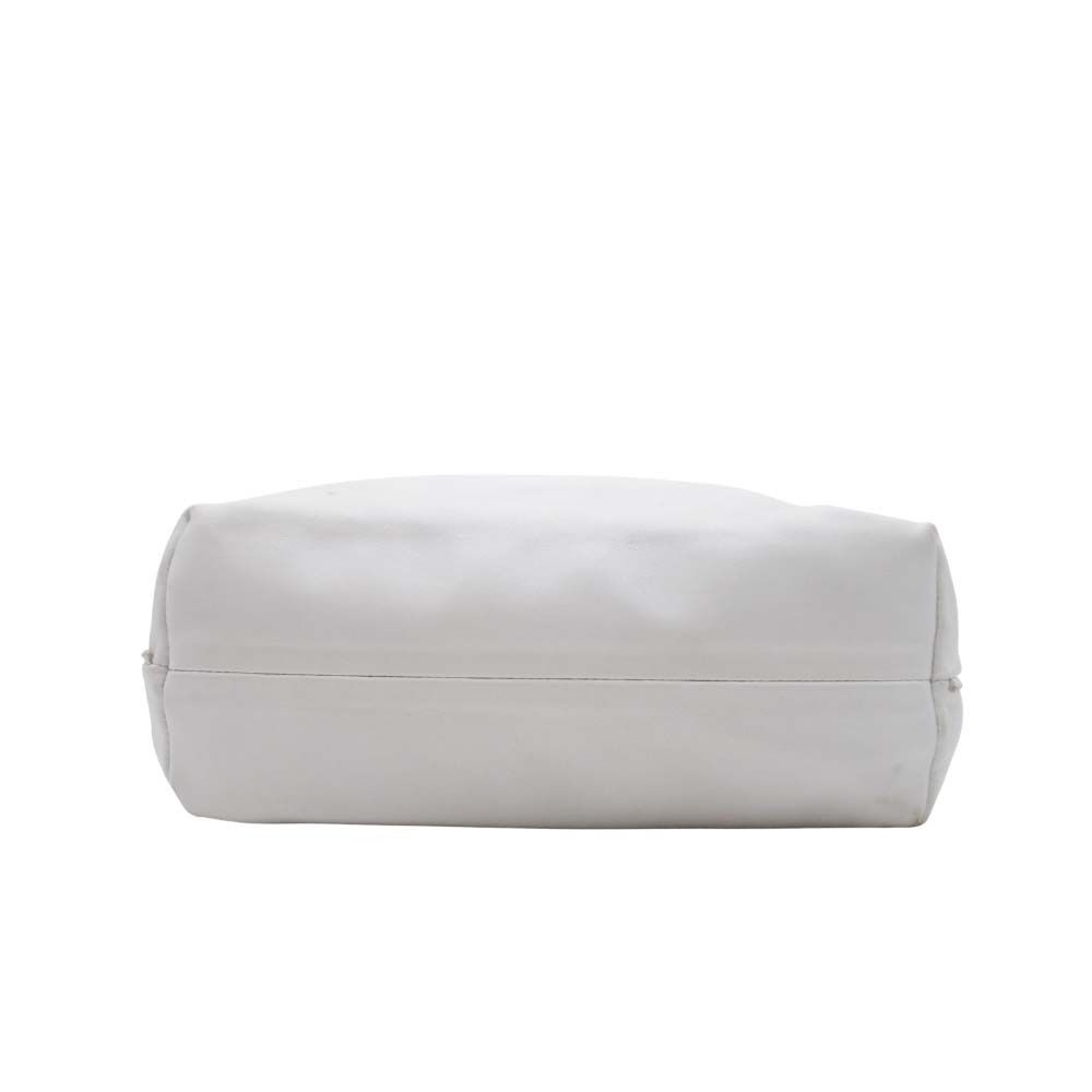 Bottega Veneta Drawstring Shoulder Bag Leather Fringe Purse White Vintage — view 4