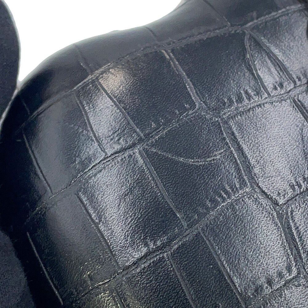 Saint Laurent Paris Chain Shoulder Bag Love Box Croco Embossed Leather Black — view 6