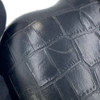 Saint Laurent Paris Chain Shoulder Bag Love Box Croco Embossed Leather Black — view 6