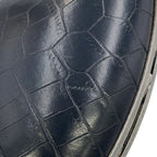 Saint Laurent Paris Chain Shoulder Bag Love Box Croco Embossed Leather Black — view 7