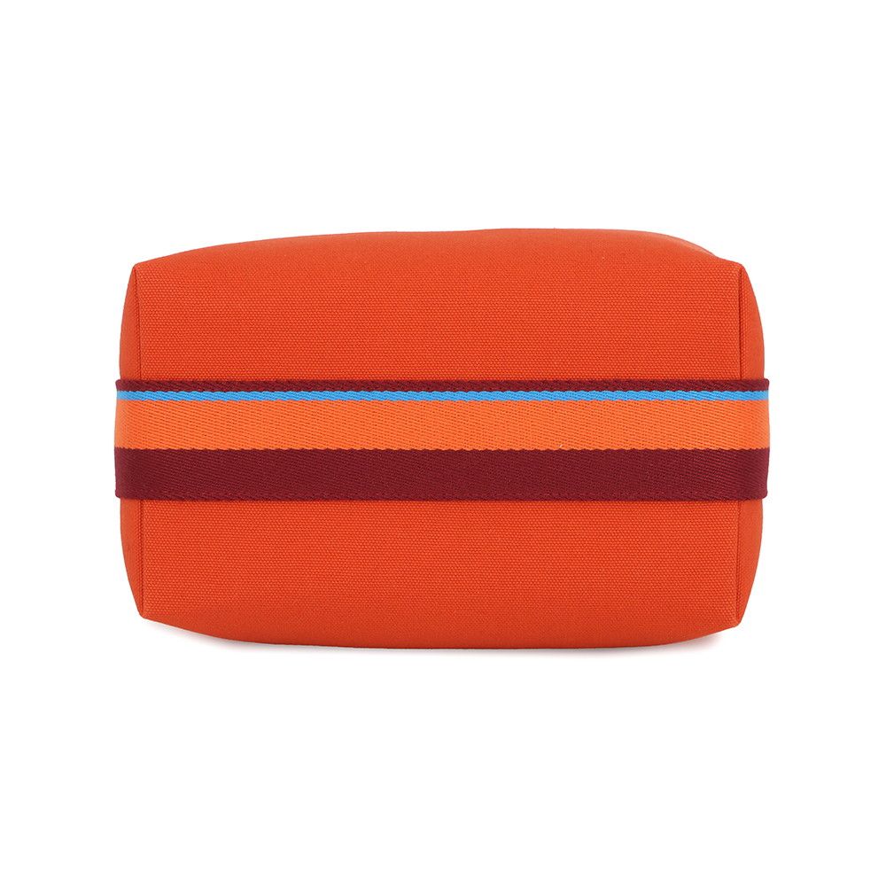 Hermes Handbag Bride-a-Brac PM Pavillon Orange Fu Silver Canvas Pouch — view 3