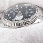 Rolex Oyster Perpetual Date Number SS 18k White Gold Combination Watch Black — view 4