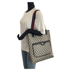 Gucci Sherry Line Vintage Navy GG Supreme Canvas Leather Tote — view 7
