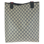 Gucci Sherry Line Vintage Navy GG Supreme Canvas Leather Tote — view 2