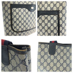 Gucci Sherry Line Vintage Navy GG Supreme Canvas Leather Tote — view 5