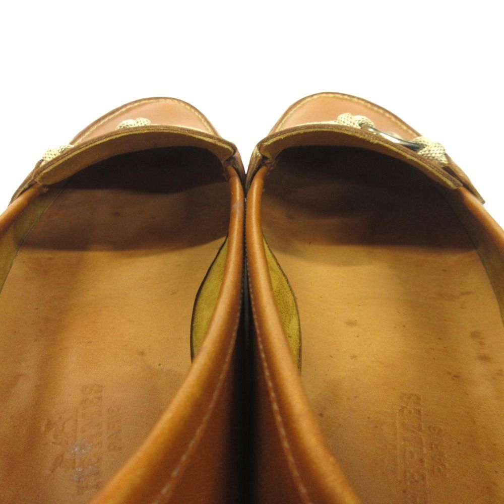 Hermes Chaine D'ancre Loafers Leather Shoes 36.5 Brown — view 8