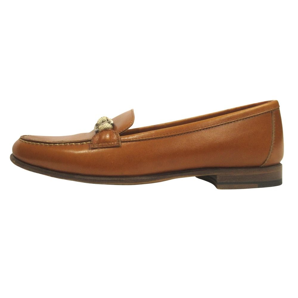 Hermes Chaine D'ancre Loafers Leather Shoes 36.5 Brown — view 2