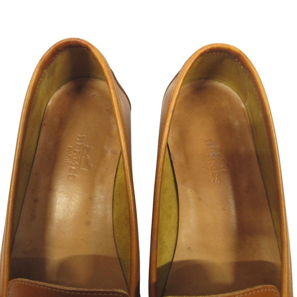 Hermes Chaine D'ancre Loafers Leather Shoes 36.5 Brown — view 6