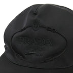 Prada Tessuto Nylon Baseball Cap Hat Logo Embroidery L Black — view 3