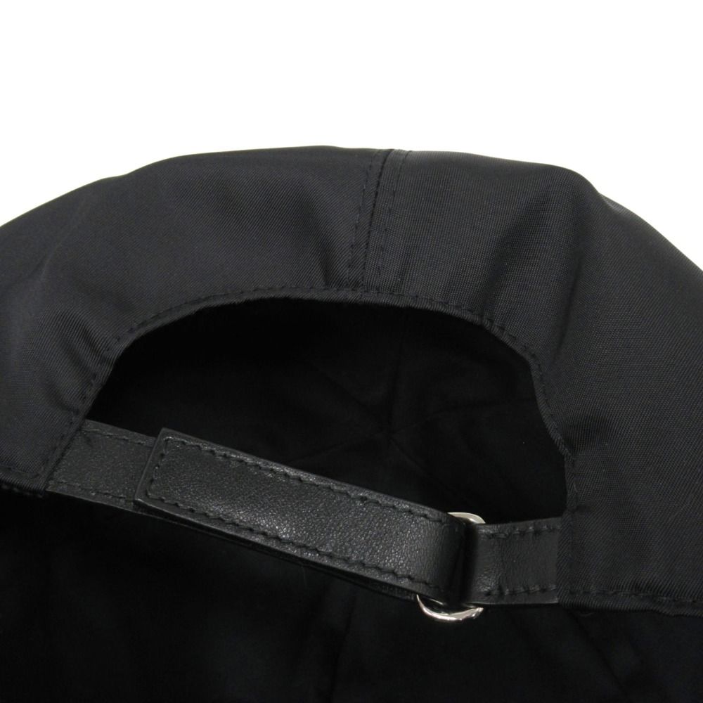 Prada Tessuto Nylon Baseball Cap Hat Logo Embroidery L Black — view 4