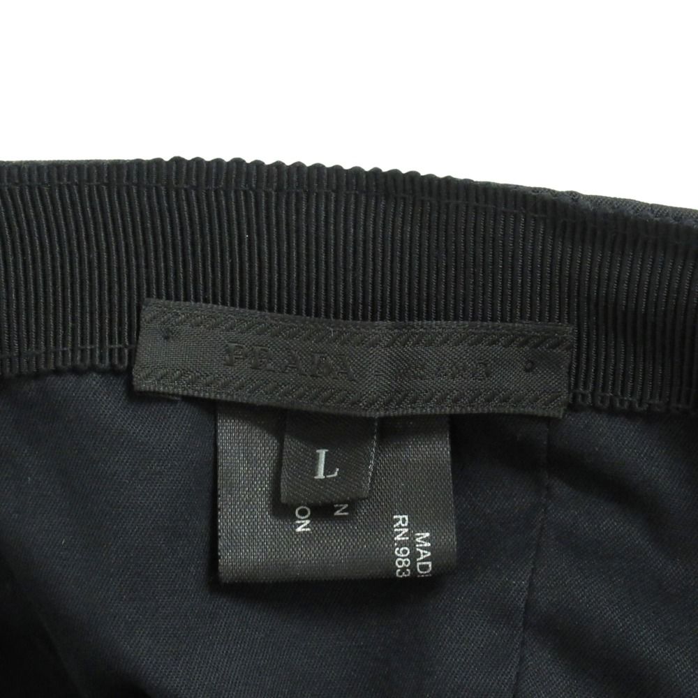 Prada Tessuto Nylon Baseball Cap Hat Logo Embroidery L Black — view 5