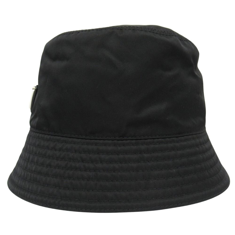 Prada Re-Nylon Bucket Hat Triangle Logo Nylon S Black — view 2